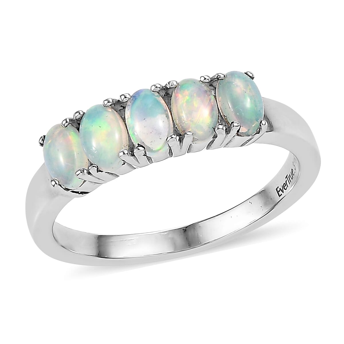 EverTrue Ethiopian Welo Opal Ring in Stainless Steel 0.85 ctw