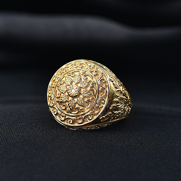 EverTrue Fillegree Work Ring In 18K YG Plated Bronze