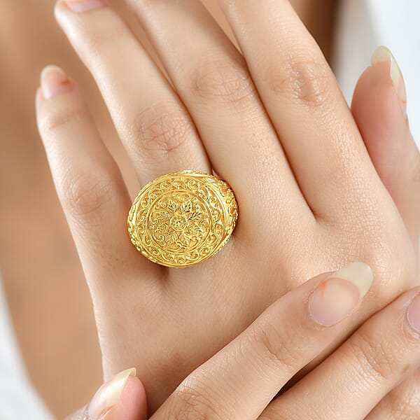 EverTrue Fillegree Work Ring In 18K YG Plated Bronze