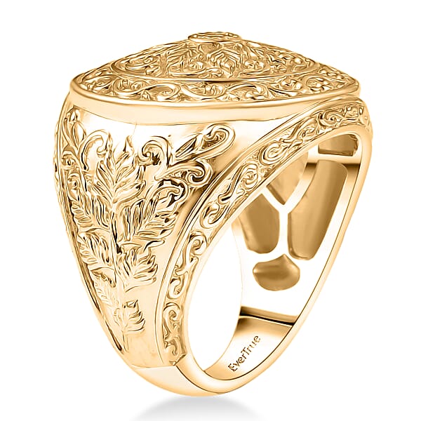 EverTrue Fillegree Work Ring In 18K YG Plated Bronze