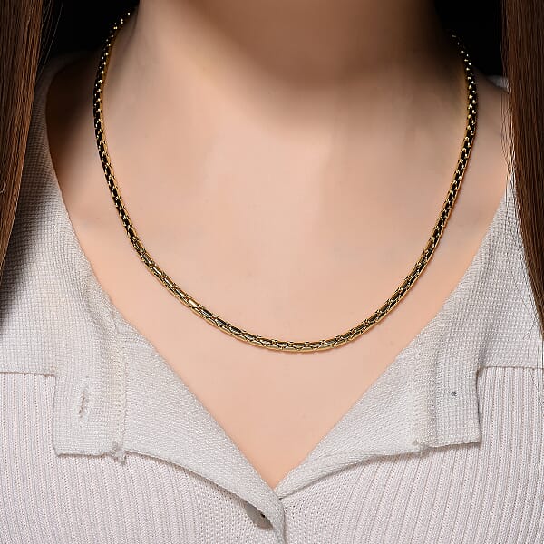 EverTrue Geometric Chain Necklace 20 Inches In 18K YG Plated