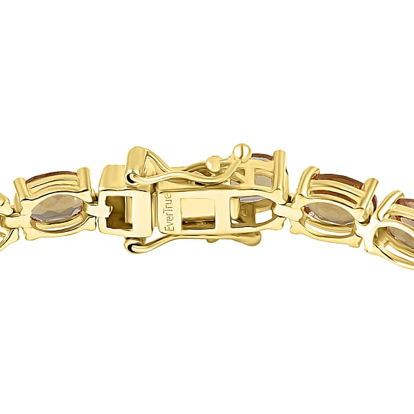 EverTrue Golden Fall Autumn Alexite 16.10 Ctw Tennis Bracelet In 18K YG Plated (6.50 In)