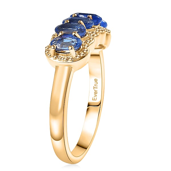 EverTrue Kashmir Kyanite 5 Stone Band Ring In 18K YG Plated 1.60 Ctw