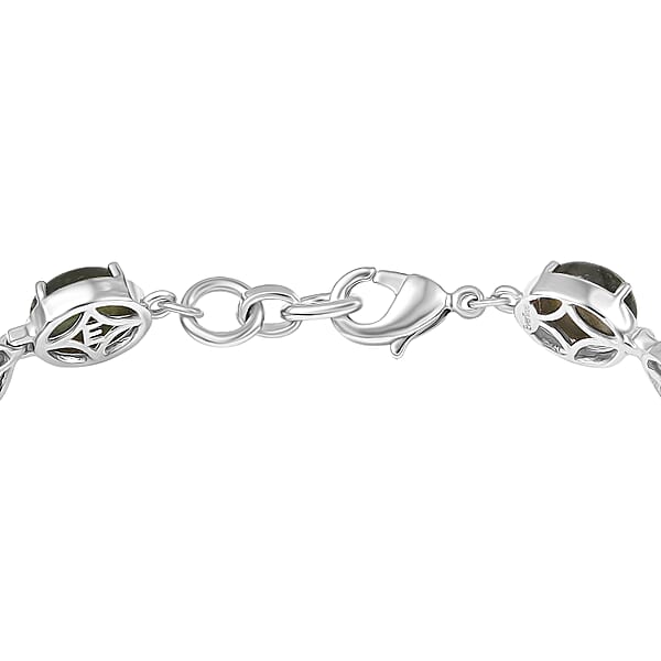EverTrue Malagasy Labradorite 19.15 Ctw Aurora Blossom Bracelet In Platinum Bond (7.25 In) (Del. In 7-10 Days)