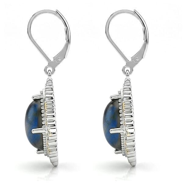 EverTrue Malagasy Labradorite 8.00 Ctw Earrings In 18K YG Plated And Platinum Bond (Del. In 7-10 Days)