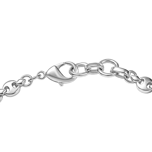 EverTrue Malagasy Labradorite 9.40 Ctw Station Bracelet In Platinum Bond (7.25 In)
