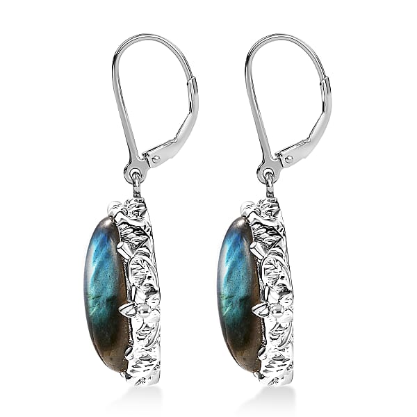 EverTrue Malagasy Labradorite Earrings In Platinum Bond 10.15 Ctw