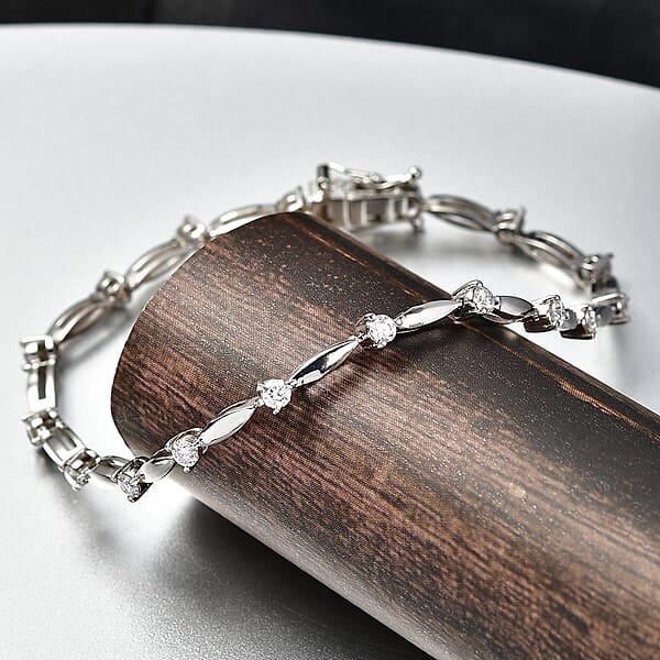 EverTrue Moissanite 1.50 Ctw Bracelet In Platinum Bond (8.00 In)