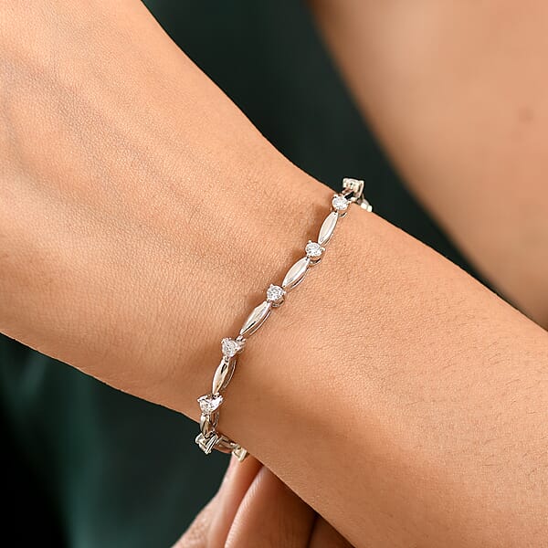 EverTrue Moissanite 1.50 Ctw Bracelet In Platinum Bond (8.00 In)