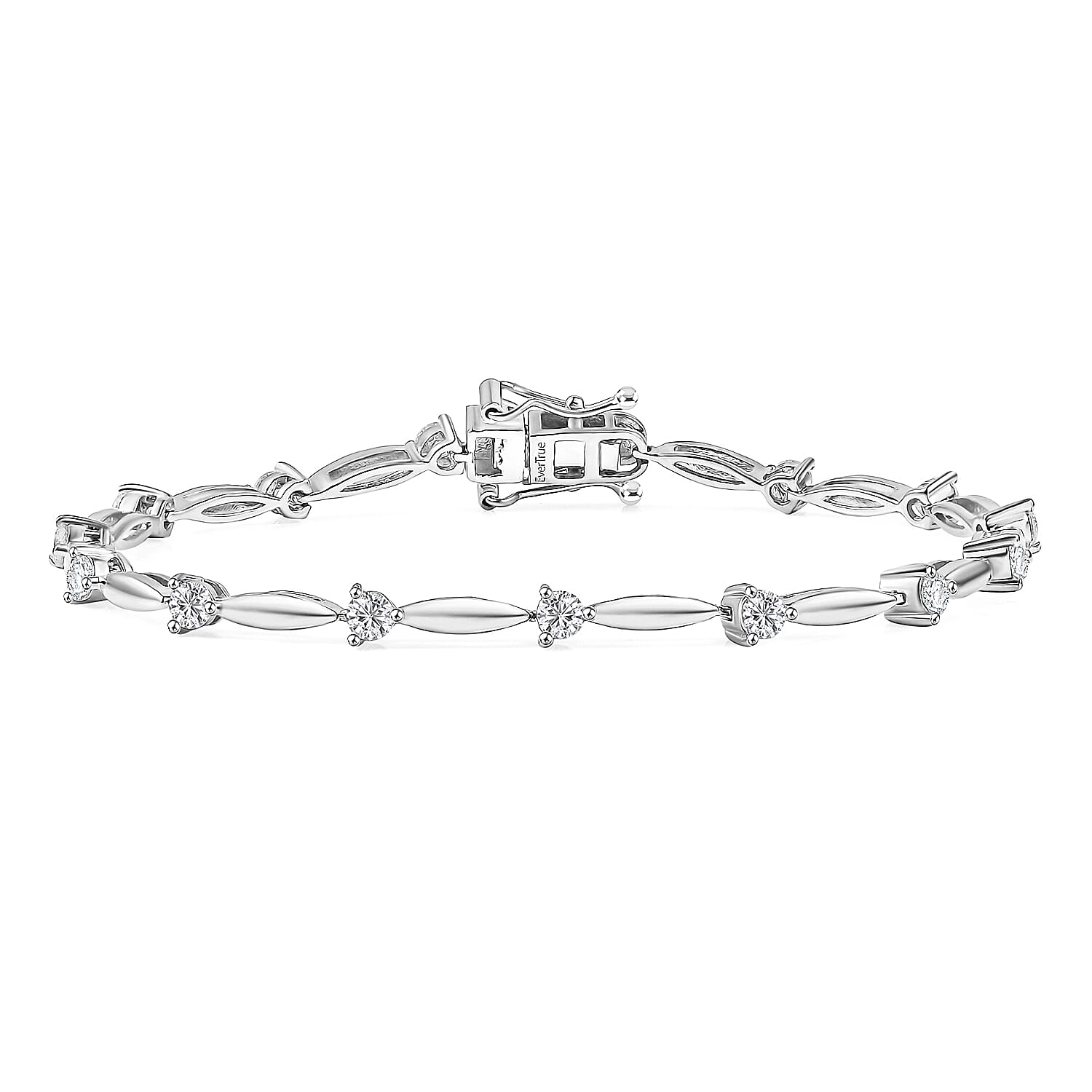 EverTrue Moissanite 1.50 ctw Bracelet in Platinum Bond (8.00 In)