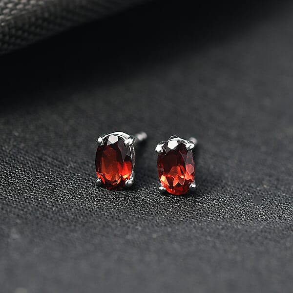EverTrue Mozambique Garnet Earrings In Platinum Bond 1.15 Ctw