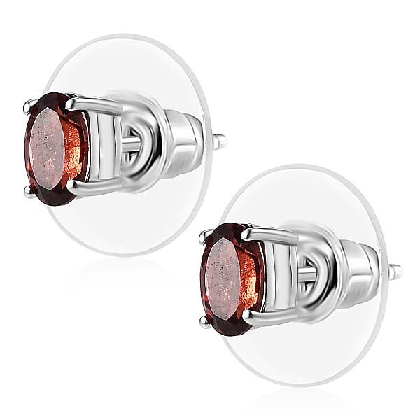 EverTrue Mozambique Garnet Earrings In Platinum Bond 1.15 Ctw