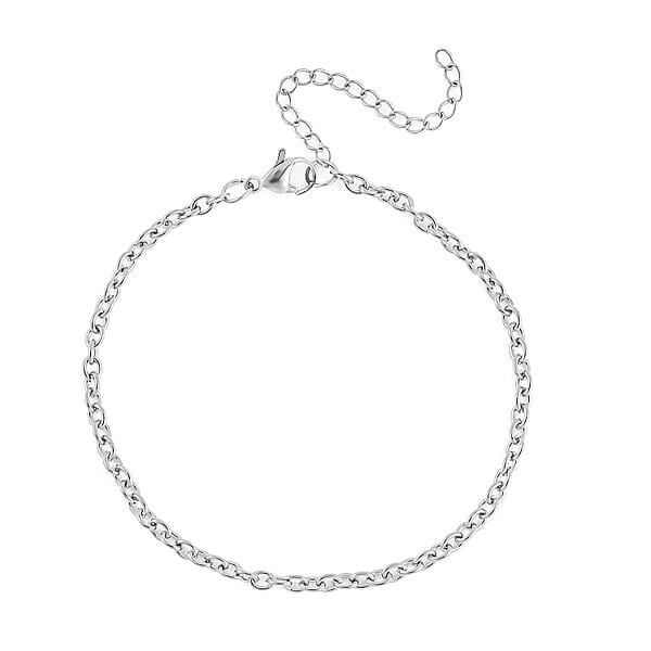 EverTrue Set Of 3 Rolo Chain Bracelet In Stainless Steel (7.50-9.50In)