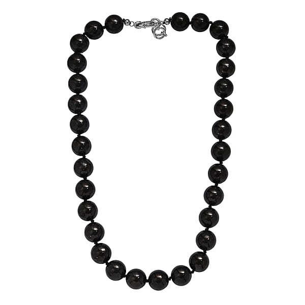 EverTrue Shungite Beaded Necklace In Platinum Bond 540.00 Ctw (20 Inches)