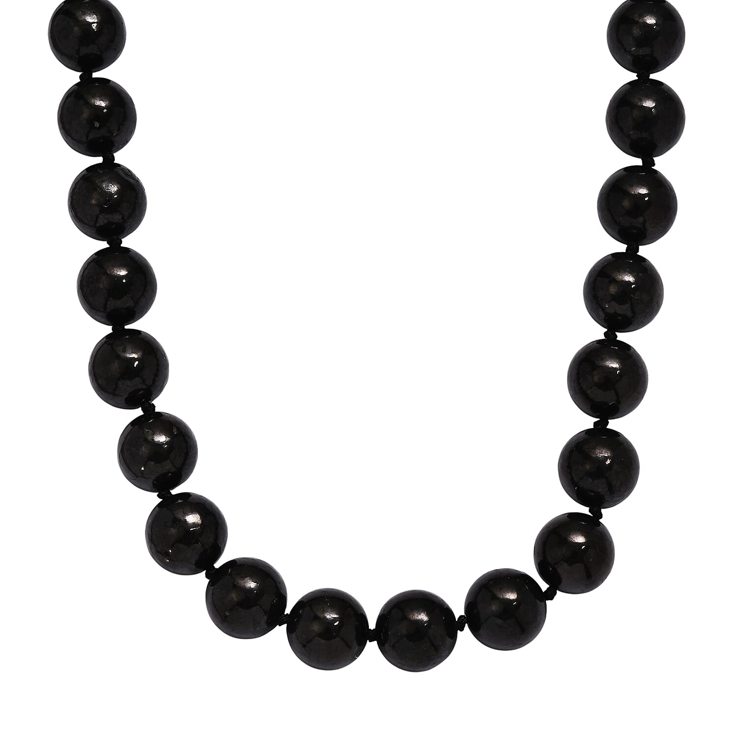 EverTrue Shungite Beaded Necklace in Platinum Bond 540.00 ctw (20 Inches)