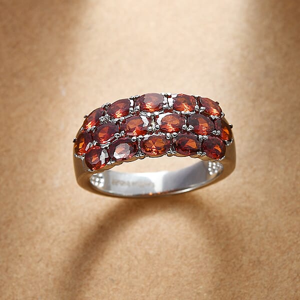 EverTrue Simulated Red Diamond Ring In Stainless Steel 3.50 Ctw