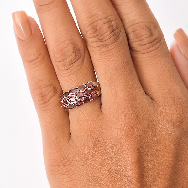 EverTrue Simulated Red Diamond Ring In Stainless Steel 3.50 Ctw