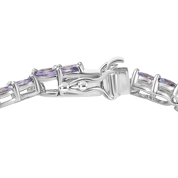 EverTrue Tanzanite 6.80 Ctw Whispers Of Royal Vines Bracelet In Platinum Bond (6.50 In)