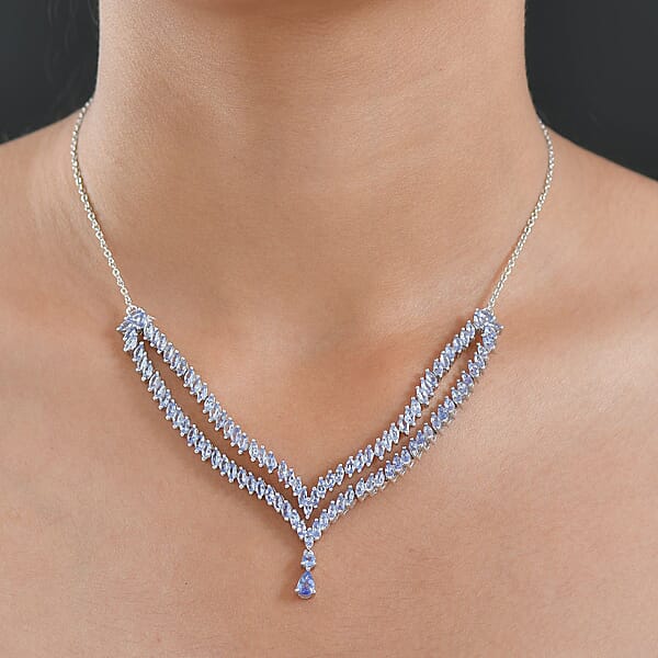 EverTrue Tanzanite Necklace In Platinum Bond 8.30 Ctw (18-20 Inches) (Del. In 10-12 Days)