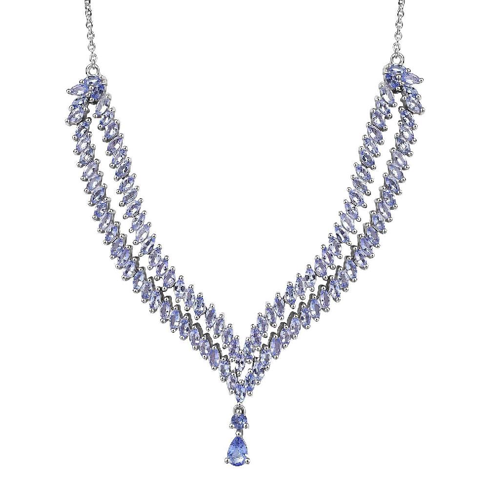 EverTrue Tanzanite Necklace in Platinum Bond 8.30 ctw (18-20 Inches) (Del. in 10-12 Days)