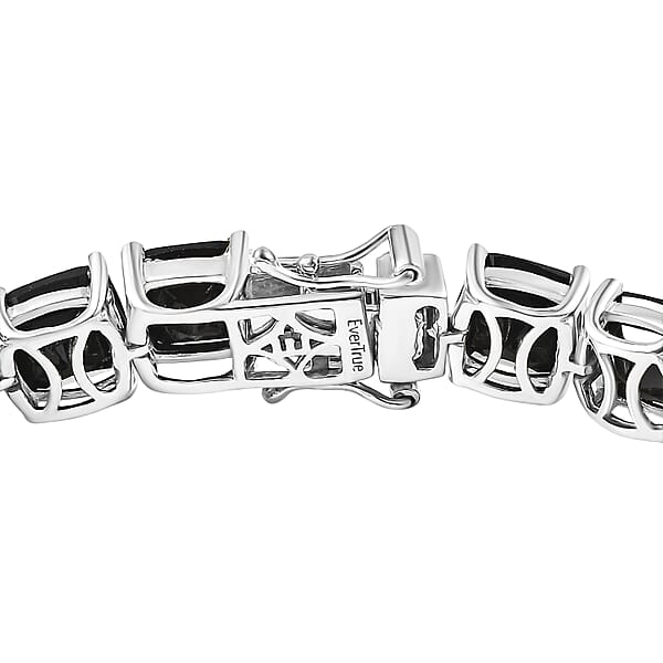 EverTrue Thai Black Spinel 39.80 Ctw Royal Midnight Tennis Bracelet In Platinum Bond (6.50 In) (Del. In 7-10 Days)