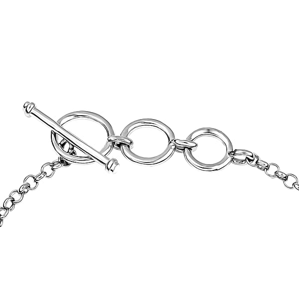 EverTrue Thai Black Spinel 5.40 Ctw Toggle Clasp Bracelet In Platinum Bond (6.50-8.0In)