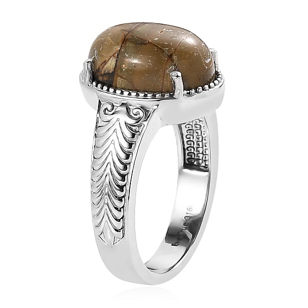EverTrue Venus Jasper Solitaire Ring In Stainless Steel 5.80 Ctw
