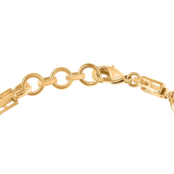 EverTrue Verde Onyx 17.00 Ctw Paperclip Link Bracelet In 18K Yellow Gold Plated (7.25 In)