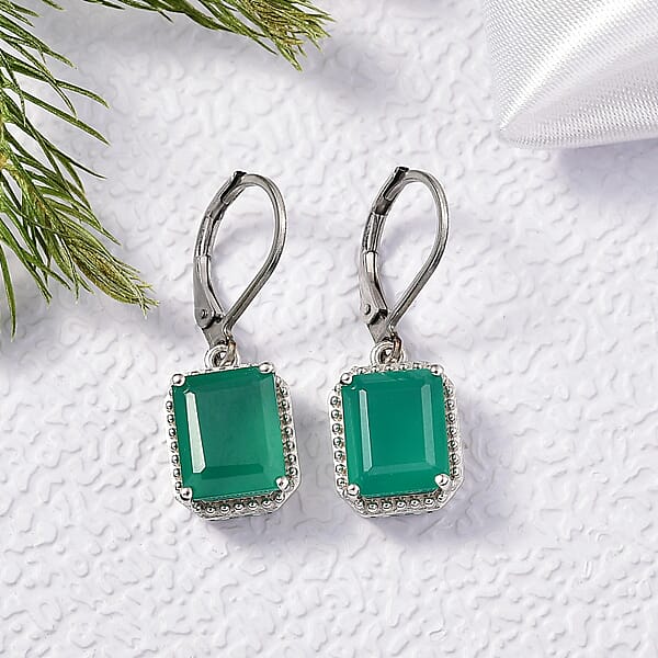 EverTrue Verde Onyx Earrings In Platinum Bond 6.30 Ctw