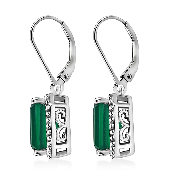 EverTrue Verde Onyx Earrings In Platinum Bond 6.30 Ctw