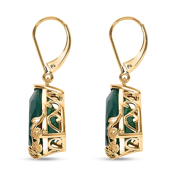 EverTrue Verde Onyx Garden Drop Earrings In 18K YG Plated 18.50 Ctw