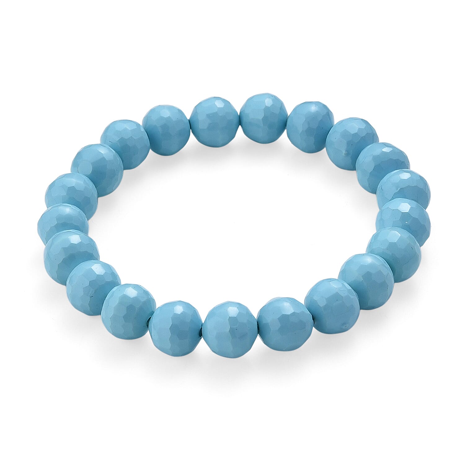 Faceted Sleeping Beauty Color Shell Pearl Stretch Bracelet