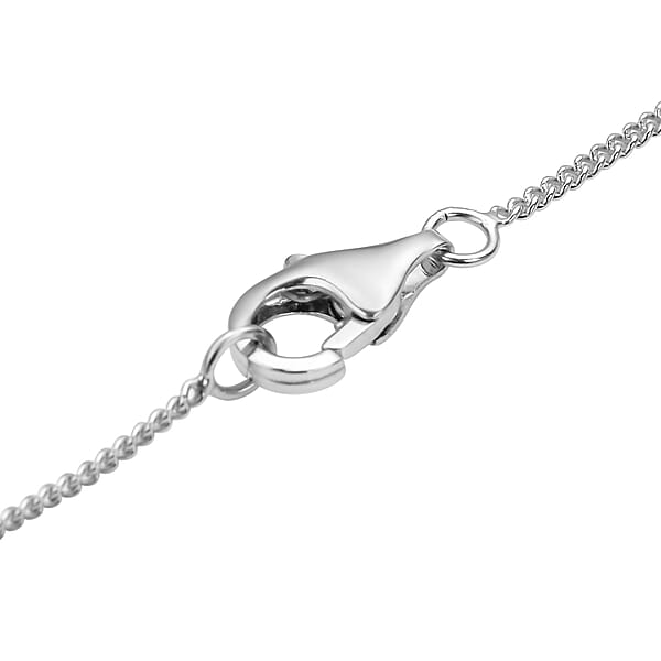 Fancy Cut Blue And White Moissanite 4.35 Ctw Art Deco Pendant Necklace In Rhodium Over Sterling Silver 18 Inches