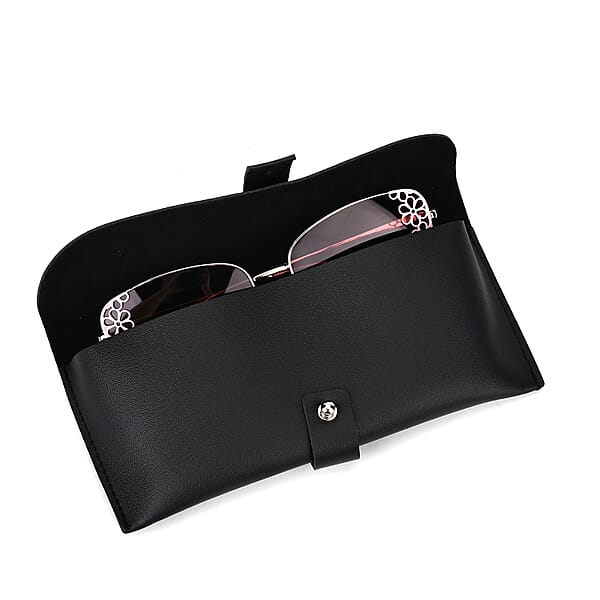 Flower Design UV400 Polarized Sunglass With Storage Bag- Pink
