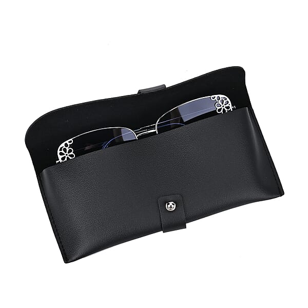 Flower Design UV400 Polarized Sunglass With Storage Bag- Light Blue