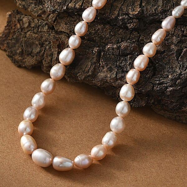 Freshwater Pearl Drop Shape Sun-Kissed Necklace In 18K Vermeil Yellow Gold Over Sterling Silver 18 Inches