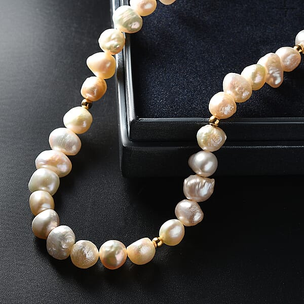Freshwater Pearl Sun-Drenched Necklace In 18K Vermeil Yellow Gold Over Sterling Silver 18 Inches