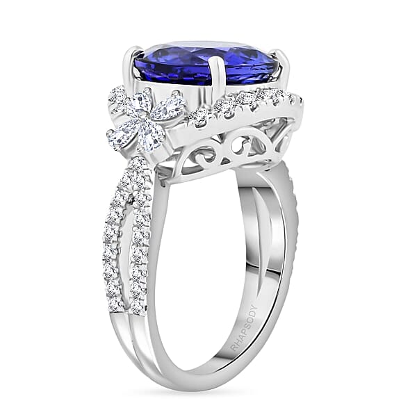 Fujimori Vault Collection Rhapsody AAAA Tanzanite Diamond Ring In 950 Platinum 7.10 Ctw