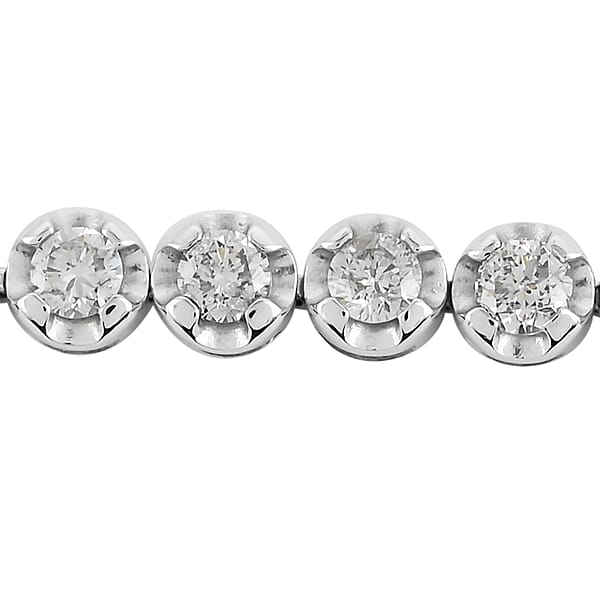 G-H I1 Diamond 3.00 Ctw Bracelet In 10K White Gold (7.25 In) 8.50 Grams