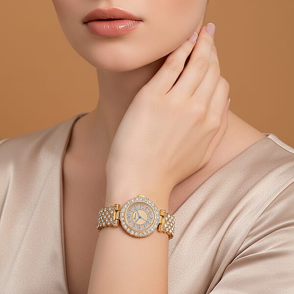 Genoa Austrian Crystal Miyota Japanese Movement Watch In Goldtone