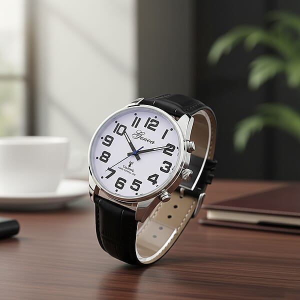 Genoa Quartz Movement Multifunctional Key Watch With Black Leather Strap