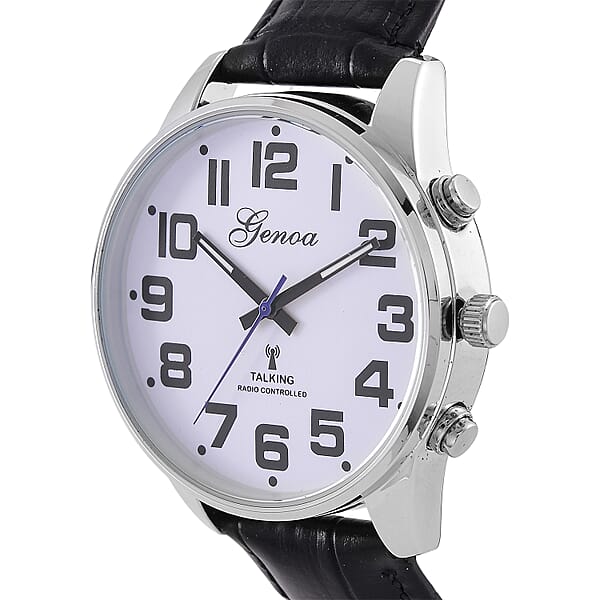 Genoa Quartz Movement Multifunctional Key Watch With Black Leather Strap
