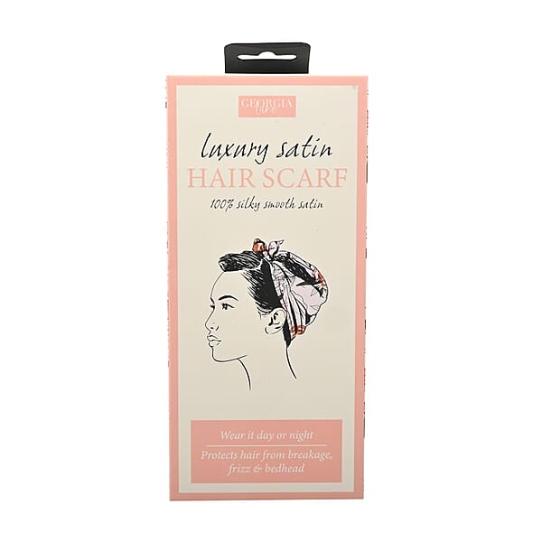 GeorgiaLane Silky Satin Hair Scarf In Vintage Lily Design And BellaBeauty Scalp Massager In Floral Print
