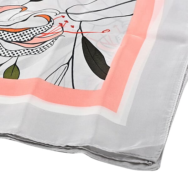 GeorgiaLane Silky Satin Hair Scarf In Vintage Lily Design And BellaBeauty Scalp Massager In Floral Print
