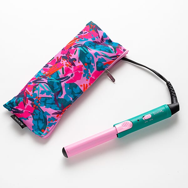 Glister Mini Curls Travel Clip Curler With Carrying Pouch - Watermelon
