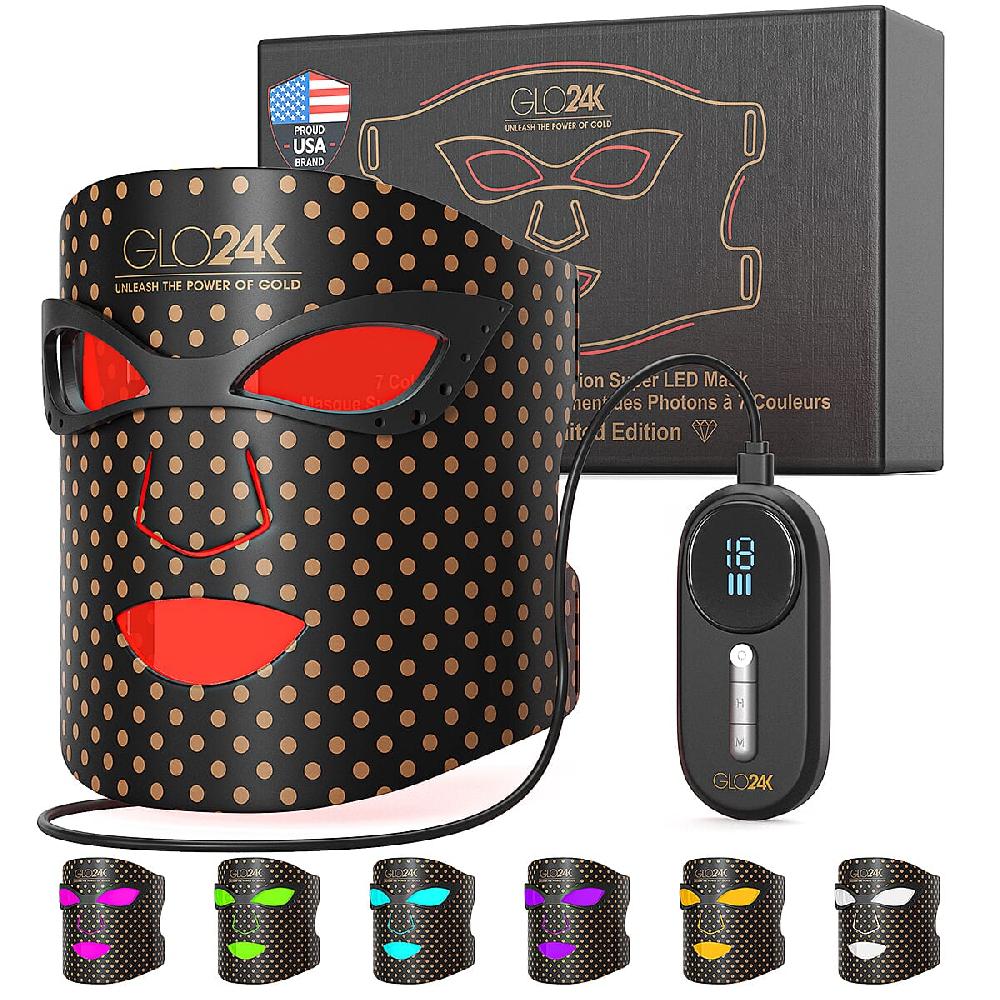 GLO24K 7 Color Photon Rejuvenation Super LED Mask (Lifetime Warranty)