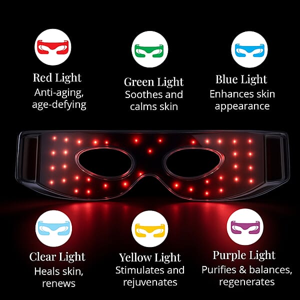 GLO24K Bionic 7 Color LED Eye Care Mask (Lifetime Warranty)