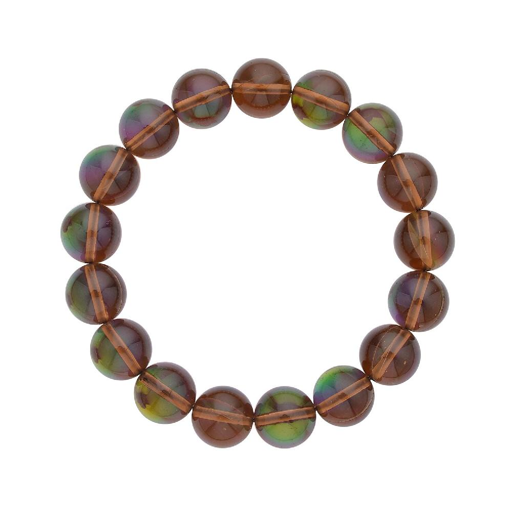 Golden Aurora Glass Beaded Stretch Bracelet