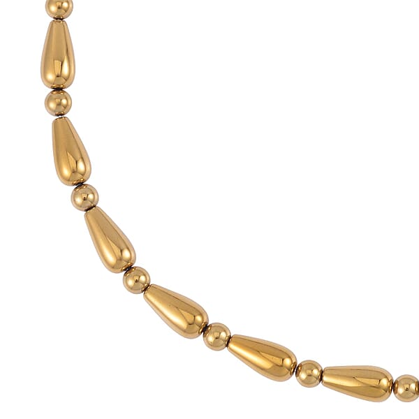 Golden Color Hematite 373.50 Ctw Beaded Necklace In Silvertone 20 Inches