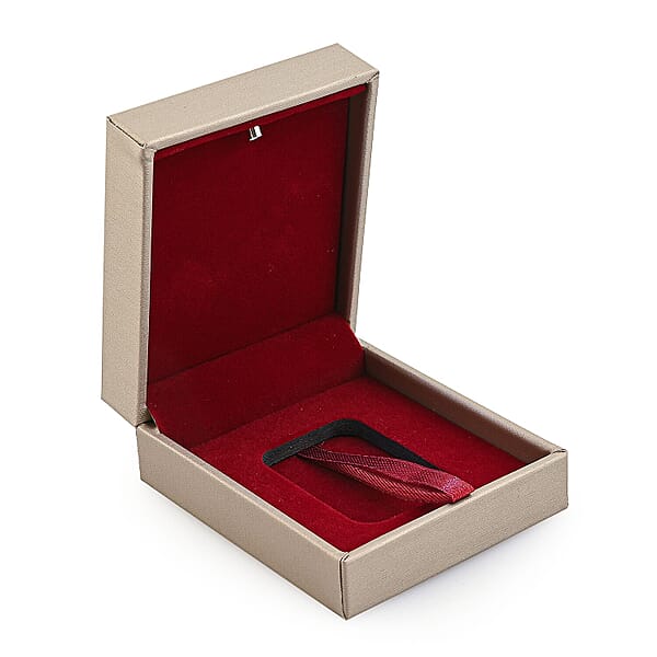 Golden Faux Leather And Rose Red Velvet LED Light Packaging Box